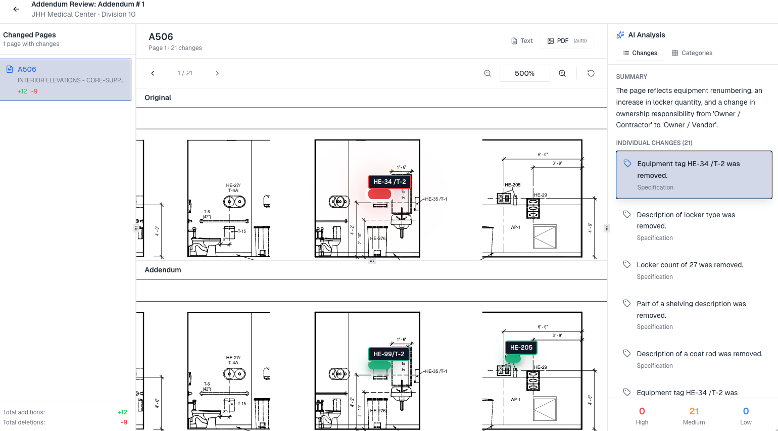 Filter through irrelevant changes 1