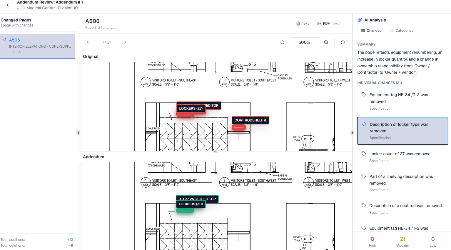Filter through irrelevant changes 2