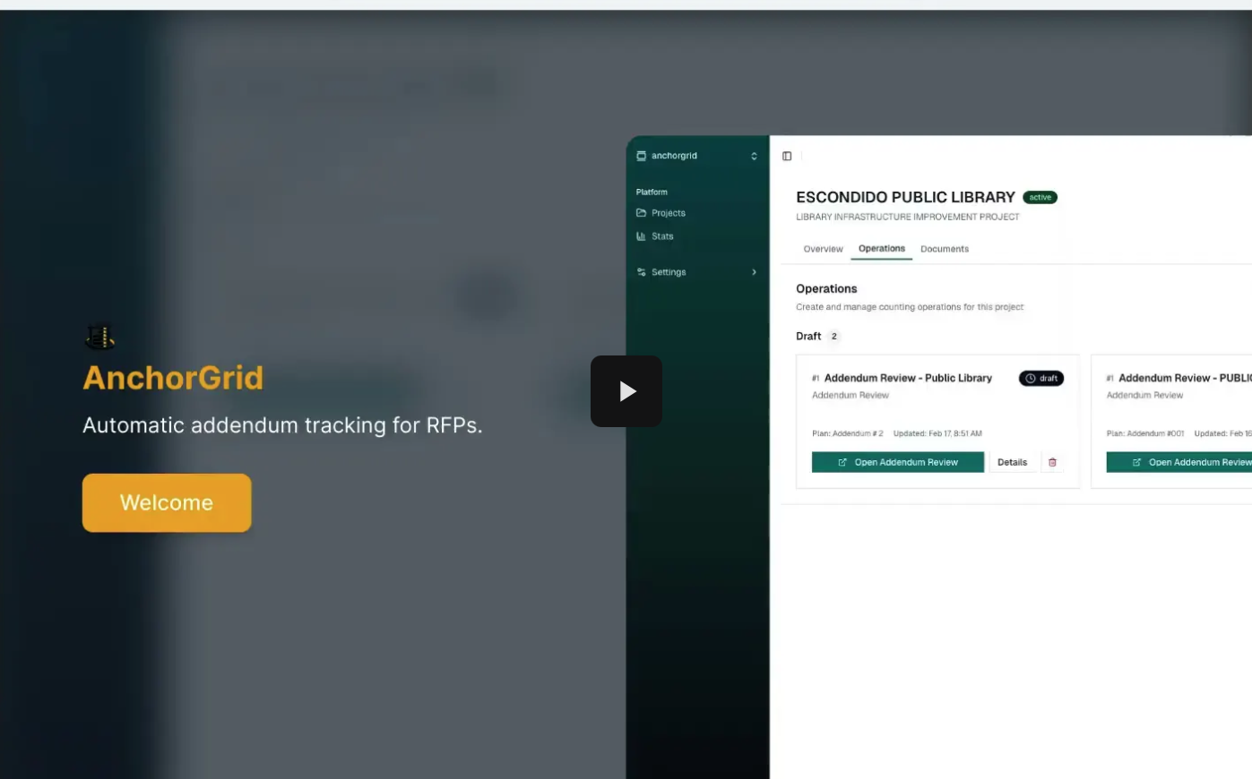 AnchorGrid demo — click to watch addendum tracking video