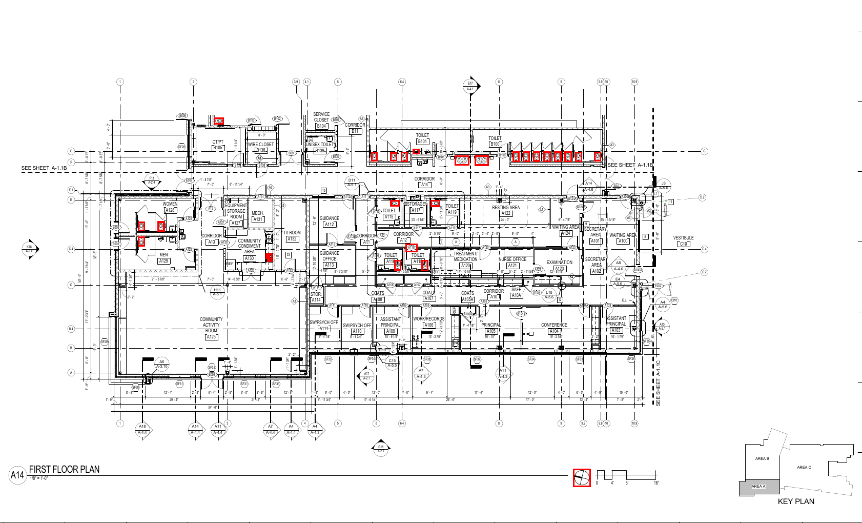 Floor plan with detected toilets